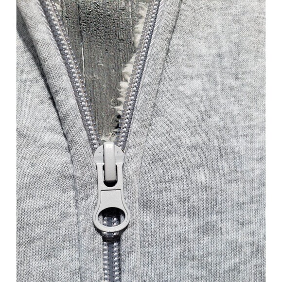 US Polo Assn Hoodie Jacket Womens L Gray Sherpa lined Full Zip Logo Cozy NWT - Picture 4 of 16